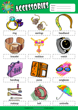 Accessories Picture Dictionary ESL Vocabulary Worksheet
