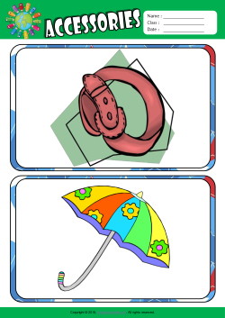 Accessories ESL Flashcards Set for Kids