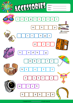 Accessories Missing Letters in Words ESL Vocabulary Worksheet