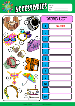 Accessories Write the Words ESL Vocabulary Worksheet