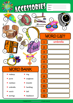 Accessories ESL Find and Write the Words Worksheet For Kids