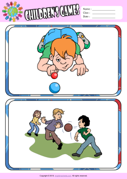 Children Games ESL Flashcards Set for Kids