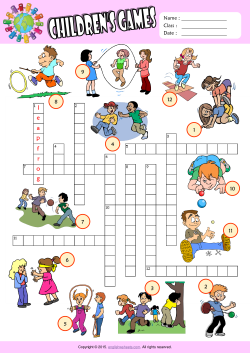 Children Games Crossword Puzzle ESL Vocabulary Worksheet