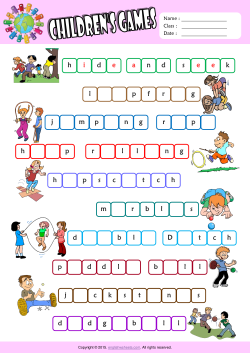 Children Games Missing Letters in Words ESL Vocabulary Worksheet