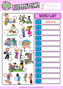 Children Games Write the Words ESL Vocabulary Worksheet