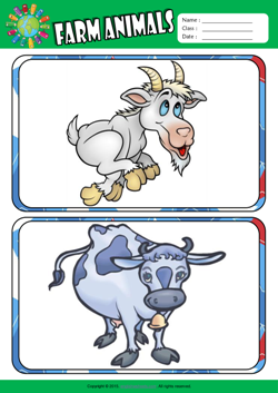 Farm Animals ESL Flashcards Set for Kids