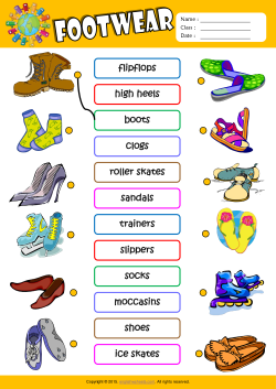 Footwear ESL Matching Exercise Worksheet For Kids