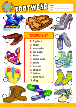Footwear Number the Pictures ESL Vocabulary Worksheet