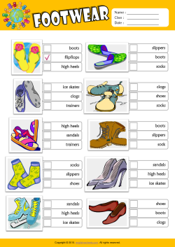 Footwear ESL Multiple Choice Worksheet For Kids