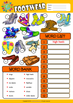 Footwear ESL Find and Write the Words Worksheet For Kids