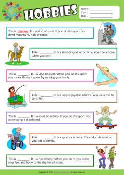 Hobbies Find the Words ESL Vocabulary Worksheet