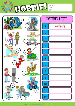 hobbies esl printable worksheets for kids 3