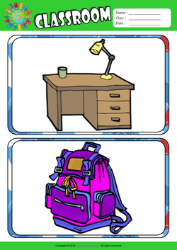 Classroom ESL Flashcards Set for Kids