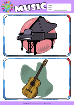 Musical Instruments ESL Flashcards Set for Kids