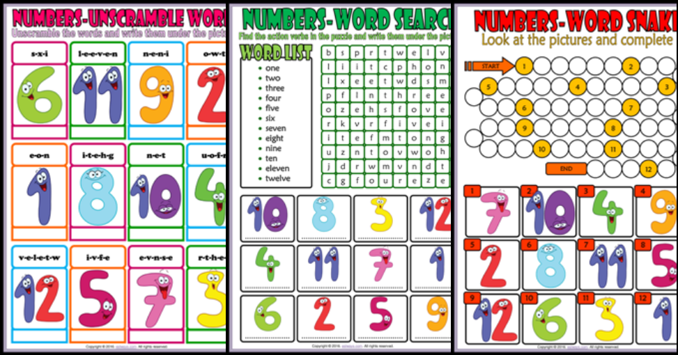 numbers esl printable worksheets for kids 2