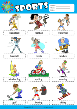 Sports Picture Dictionary ESL Vocabulary Worksheet