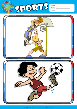 Sports ESL Flashcards Set for Kids