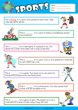 Sports Find the Words ESL Vocabulary Worksheet