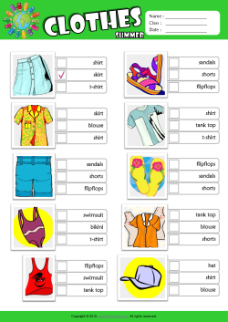 Summer Clothes ESL Multiple Choice Worksheet For Kids