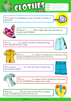 Summer Clothes Find the Words ESL Vocabulary Worksheet