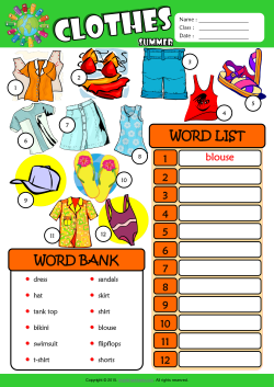 Summer Clothes ESL Find and Write the Words Worksheet For Kids