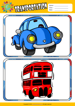 Transportation ESL Flashcards Set for Kids