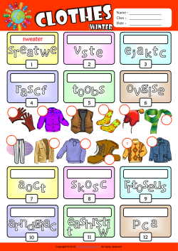 Winter Clothes Unscramble Words ESL Vocabulary Worksheet